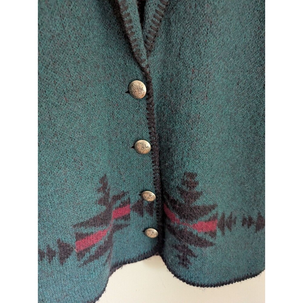 Vtg Coldwater Creek 100% Wool Horse Print Jacket Western Aztec Cowgirl USA M - Picture 9 of 13